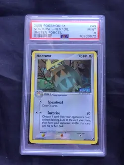 Pokemon Cards: EX Unseen Forces Reverse Holo: Noctowl 43/115 PSA 9 - Image 1