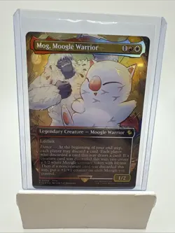 Mog, Moogle Warrior (Borderless) (Chocobo Track Foil) - Commander: FINAL FANTASY - Image 1