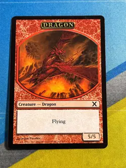 Magic the Gathering MTG 10th Edition DRAGON Token - Image 1