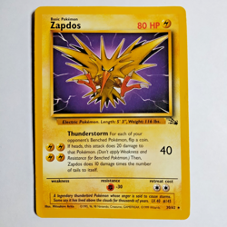 1999 Pokemon Zapdos 30/62 Fossil Unlimited MP Non-Holo Rare TCG 002 - Image 1