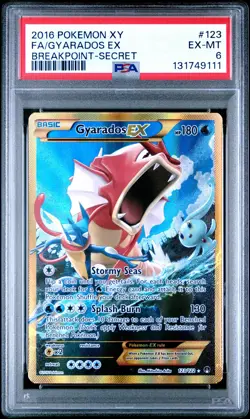 2016 POKEMON XY BREAKPOINT SECRET #123 FULL ART/GYARADOS EX PSA 6 - Image 1