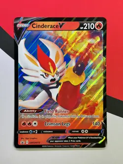 JUMBO Cinderace V SWSH015 Oversized Black Star Promo Sword & Shield Pokemon NM - Image 1
