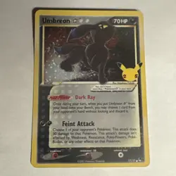 Pokemon Umbreon Gold Star Celebrations Classic Collection 17/17 Holo!!! - Image 1