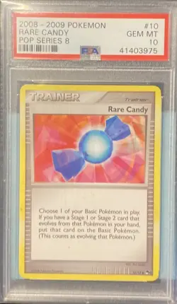Rare Candy 2008 - 2009 Pokemon Pop Series 8 ( 16/17 ) POP 3 Graded PSA 10 - Image 1