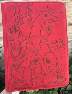 pokemon Laser Engraved 9 Pocket Charmander & Charizard Top Loader binder - Image 2