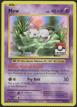 Pokemon MEW 53/108 League Challenge 2nd Place Promo Evolutions English NM - Image 1