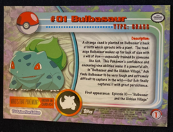 Topps Trading Cards Pokemon Bulbasaur #01 TV Animation Edition LP - Image 2