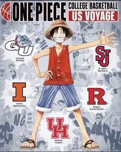 PreSale One Piece Monkey.D.Luffy US College Basketball Promo Card+Rutgers Poster - Image 1