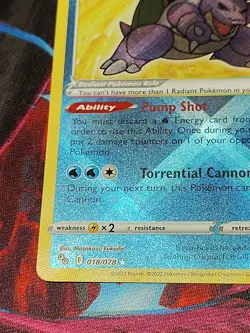 Pokemon Radiant Blastoise 018/078 GO Radiant Rare Holo Card English - Image 5