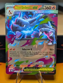 Pokemon Mega Charizard X EX 013/094 Phantasmal Flames Holo TCG Card - Image 1