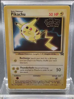 Pokemon TCG Pikachu #4 Stamped NM/LP 1999 Black Star Promo Card WOTC - Image 1