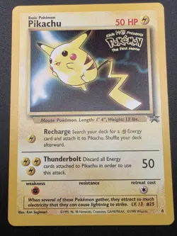Pokemon TCG Pikachu #4 Stamped NM/LP 1999 Black Star Promo Card WOTC - Image 2