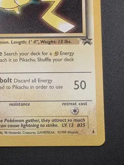 Pokemon TCG Pikachu #4 Stamped NM/LP 1999 Black Star Promo Card WOTC - Image 5