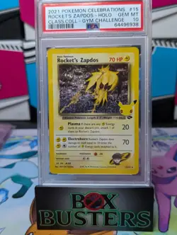 2021 POKEMON CELEBRATIONS CLASSIC COLLECTION #15 ROCKET'S ZAPDOS-HOLO PSA 10 - Image 1