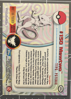 2000 Topps Pokemon TV Animation Edition Series 3 Non Holo #150 Mewtwo - Image 2