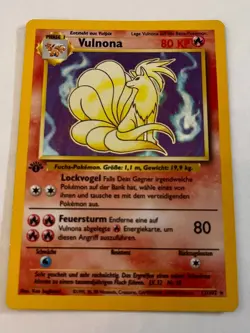 Vulnona Ninetales Pokemon 1st Edition German Holo Rare! 12/102 LP - Image 1