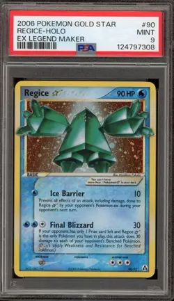Pokemon Regice Gold Star EX Legend Maker Holo Ultra Rare #90 PSA 9 Mint - Image 1