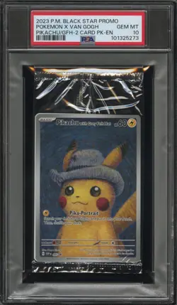 Pokemon - Pikachu With Grey Felt Hat - SVP085 - Pokemon X Van Gogh - PSA 10 - Image 1