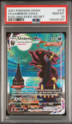 2021 POKEMON SWORD & SHIELD EVOLVING SKIES SECRET FULL ART/UMBREON VMAX🚨PSA 10 - Image 1