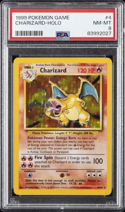 1999 POKEMON GAME #4 CHARIZARD-HOLO PSA 8 - Image 1