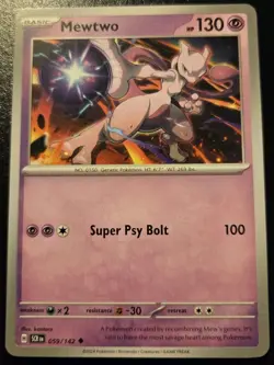 Mewtwo 059/142 Uncommon Scarlet & Violet: Stellar Crown Pokemon TCG - Image 1