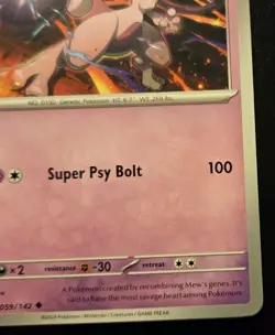 Mewtwo 059/142 Uncommon Scarlet & Violet: Stellar Crown Pokemon TCG - Image 5