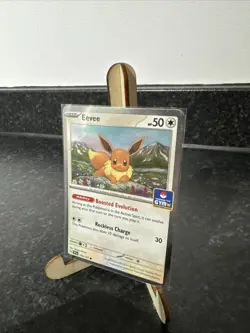 Pokemon TCG Gym Stamp Promo Eevee Surging Sparks SSP 143/191 Cosmo Holo Mint - Image 1