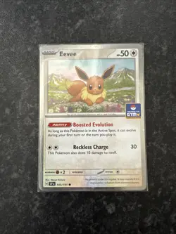 Pokemon TCG Gym Stamp Promo Eevee Surging Sparks SSP 143/191 Cosmo Holo Mint - Image 2