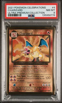 2021 POKEMON CELEBRATIONS ULTRA-PREM COLL #4 CHARIZARD PSA 8 - Image 1