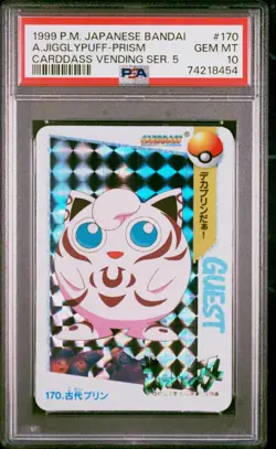 Pokemon Jigglypuff Prism Holo Carddass Vending Series 5 1999 PSA 10 Gem Mint - Image 1