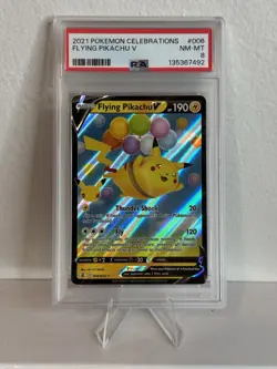 Pokemon 2021 Flying Pikachu v Ultra Rare Celebrations 006/025 PSA 8 NM-MT - Image 1