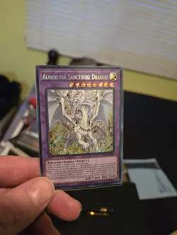 Yugioh Albion The Sanctifire Dragon CYAC-EN035 Secret Rare 1st Ed Near Mint - Image 1
