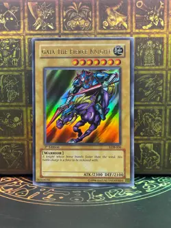 Yugioh LOB-006 Gaia The Fierce Knight Ultra Rare 1st Edition Asian English - Image 1