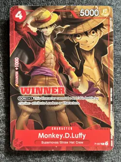MONKEY D LUFFY - One Piece P-007 - WINNER PROMO - Winner Pack Vol. 1 Promotion - Image 1