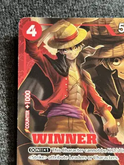 MONKEY D LUFFY - One Piece P-007 - WINNER PROMO - Winner Pack Vol. 1 Promotion - Image 2