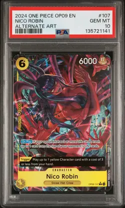 2024 ONE PIECE OP09-EMPERORS IN THE NEW WORLD ALTERNATE ART NICO ROBIN PSA 10 - Image 1