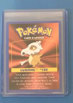 1999 Pokemon Kelloggs Cereal Game Tip Card Cubone #104 - Image 2