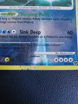 Pokemon Card Wailord 30/106 D&P Great Encounters Reverse Holo Rare - Image 5