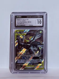 CGC 10 GEM MINT Pikachu & Zekrom GX Black Star Promo SM168 Pokemon Card - Image 1