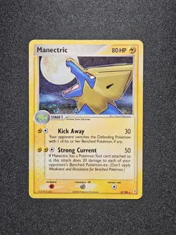 Pokemon TCG Manectric 8/100 Crystal Guardians EX Holo Big Swirl Vintage Card - Image 1