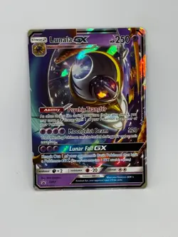 Pokemon Card Lunala GX SM17 Black Star Promo HOLO RARE - NM - Image 1