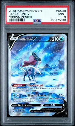 2023 POKEMON SUICUNE V CROWN ZENITH #GG38/GG70 PSA 9 MINT - Image 1