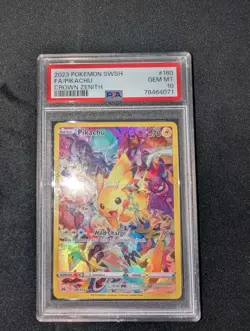 PIKACHU 2023 Pokemon Sword & Shield Crown Zenith Full Art #160 PSA 10 - Image 1