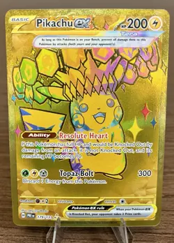 Pokemon TCG Pikachu EX Hyper Rare Card 179/131 Prismatic Evolutions NM/Mint - Image 1