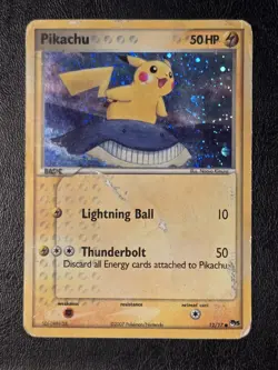 Pikachu 12/17 - POP 5 Holo - Inverted Back - Heavily Damaged Pokemon Card - Image 1
