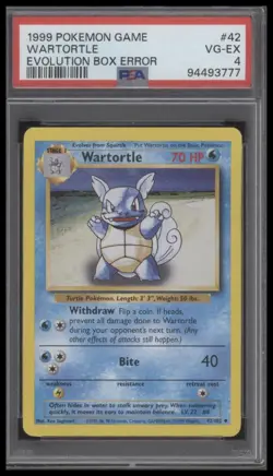 1999 WARTORTLE - PSA 4 - Pokemon Base Set Evolution Box ERROR 42 ENGLISH - Image 1
