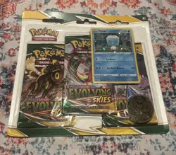 POKEMON SWORD SHIELD EVOLVING SKIES 3-PACK Blister BOOSTER EISCUE PROMO SEALED ‘ - Image 1