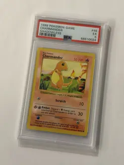 1999 POKEMON GAME SHADOWLESS #46 CHARMANDER PSA 5 - Image 2