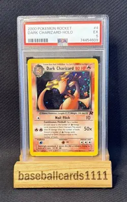 2000 POKEMON ROCKET #4 DARK CHARIZARD-HOLO PSA 5 P1 - Image 1