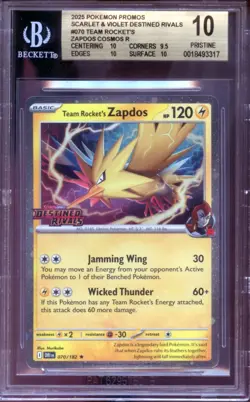 BGS 10 Team Rocket's Zapdos 070/182 Purchase Bonus-asia Pokemon - Image 1